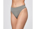 Ribbed Seamfree High Waisted G-String Briefs - Lily Loves - Grey