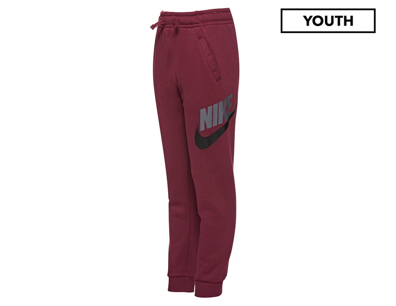 Nike Sportswear Youth Boys' Club Joggers Pants / Tracksuit Pants - Dark Beetroot/Grey/Black
