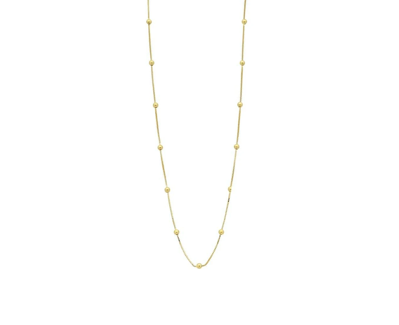 Bevilles Ball Chain Necklace 9ct Yellow Gold Infusion 45cm