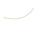 Bevilles 9ct Yellow Gold Silver Infused Cable Necklace 50cm