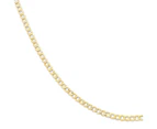 Bevilles 9ct Yellow Gold Silver Infused Necklace Curb