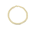 Bevilles Curb Link Bracelet 9ct Yellow Gold Infusion 21cm