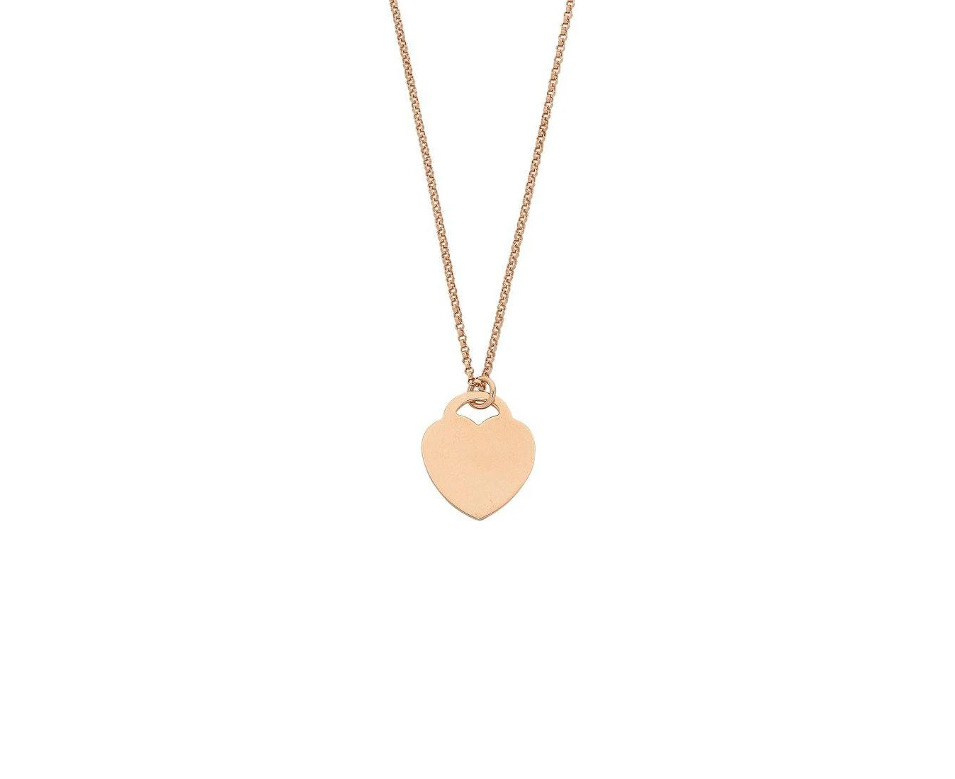 Bevilles Pendant Necklace 9ct Rose Gold Infusion Rose Gold Silver 45cm - Rose Gold Silver