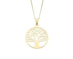 Bevilles 9ct Yellow Gold Silver Infused 45cm Tree Of Life Pendant Tree of Life