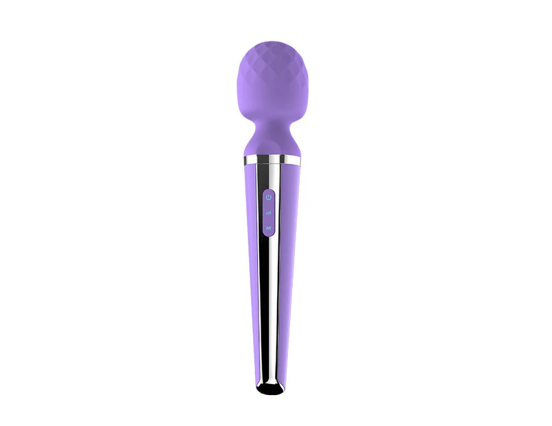 Handy Rechargeable G-Spot Wand Vibrator 20 Patterns and 8 Speeds Female Adult Toys-Purple