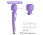 Handy Rechargeable G-Spot Wand Vibrator 20 Patterns and 8 Speeds Female Adult Toys-Purple