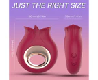 Handy Adult Toys Rose Clitoral Vibrator Tongue Licking Vibrator with 9 Modes S376-RoseRed