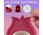 Handy Adult Toys Rose Clitoral Vibrator Tongue Licking Vibrator with 9 Modes S376-RoseRed