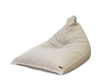 Natural Triangle Beanbag Chair - for Adults, Children & Teenagers - Washed Canvas - for Indoor Use