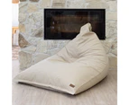 Natural Triangle Beanbag Chair - for Adults, Children & Teenagers - Washed Canvas - for Indoor Use