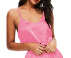 2Pcs/Set Sexy Sleepwear Set Pullover Plus Size Flounced Edge Sling Shorts Women Accessory - Pink