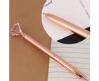 Rhinestone Pen Metal Ballpoint Pen With Rhinestone Decoration Gift Stationery Office Supplies (Rose Gold)
