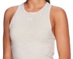 Calvin Klein Performance Women's Logo Fitted Racerback Crop Top - Cortado Heather