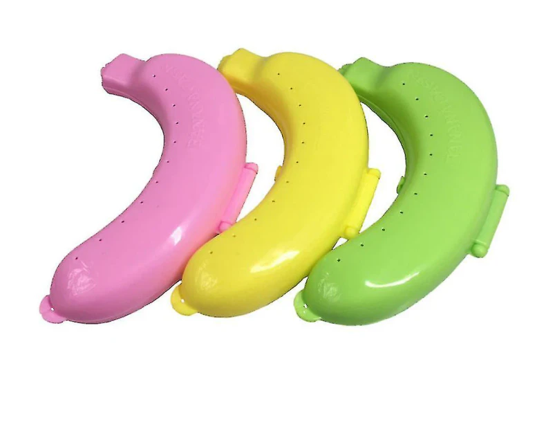 Banana Protector Case Outdoor Lunch Fruit Box Storage Holder Banana Guard3pcsmulticolor