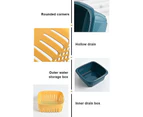 New Multifunction Detachable Double-layer Washing Basket/ Fruit Vegetable Drainblue Andyellow1pcs