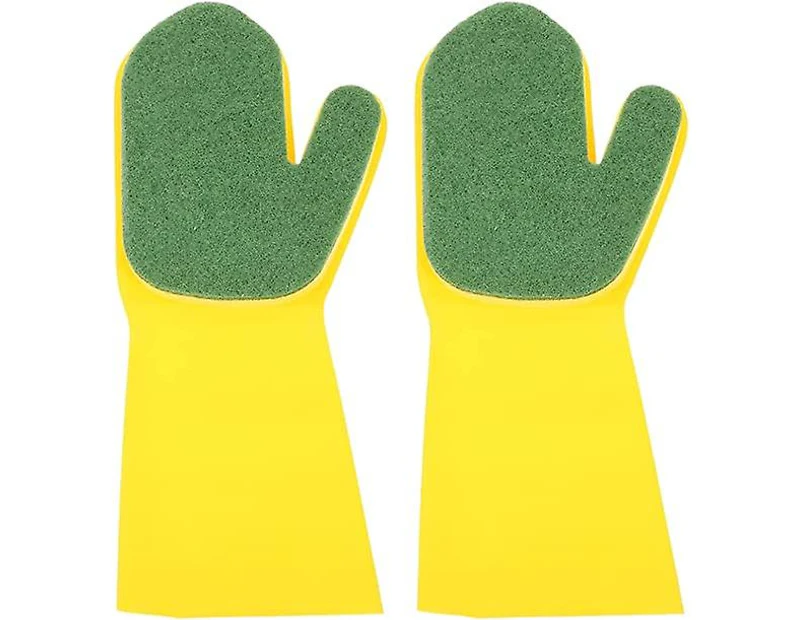Bowl Cleaning Glove Cleaning Glove With Sponge Bowl Cleaning Glove Kitchen Accessory With Sponge Kitchen2pcsgreen+yellow