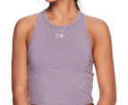 Calvin Klein Performance Women's Logo Fitted Racerback Crop Top - Smokey Lilac