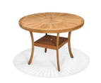 Solomon 1.8m Round Teak Dining Table w/Coastal Wicker Chairs - Outdoor Wicker Dining Settings - Brushed Grey