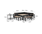 Outdoor Balmoral Outdoor Aluminium Lounge And Dining Setting With Bar Cart - Outdoor Aluminium Lounges - White with Denim Grey