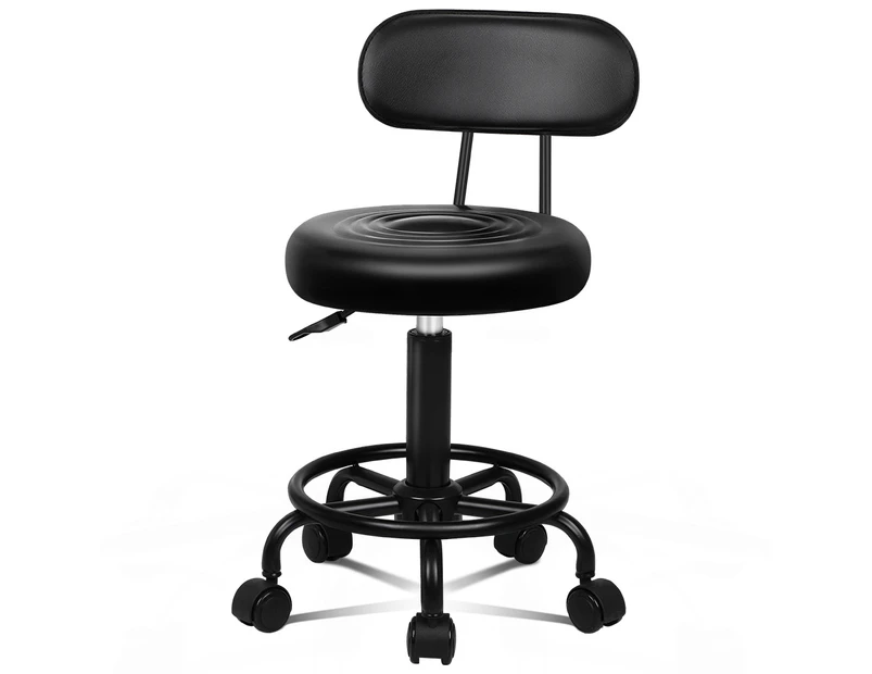 ALFORDSON Salon Stool Round Swivel Barber Hair Dress Chair Declan All Black