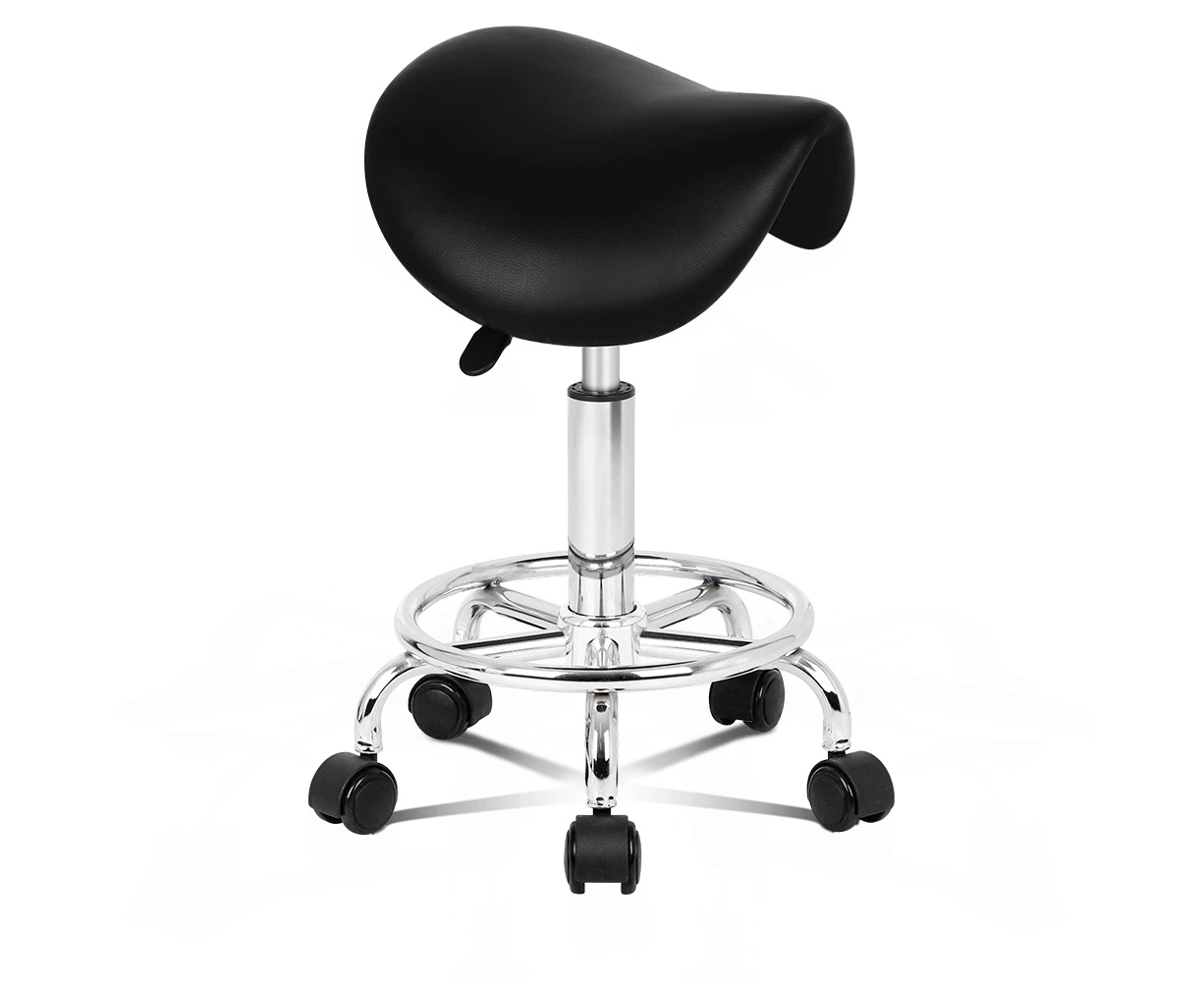 ALFORDSON Salon Stool Saddle Swivel Barber Hair Dress Chair Sierra Black