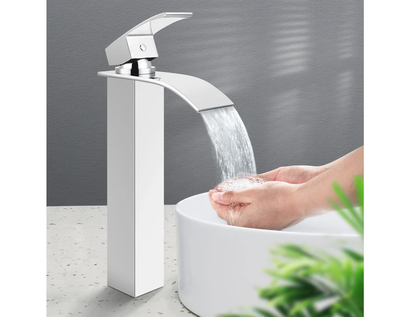 Tall Basin Mixer Tap Taller Waterfall Counter Vanity tap Bathroom Sink Faucets Chrome