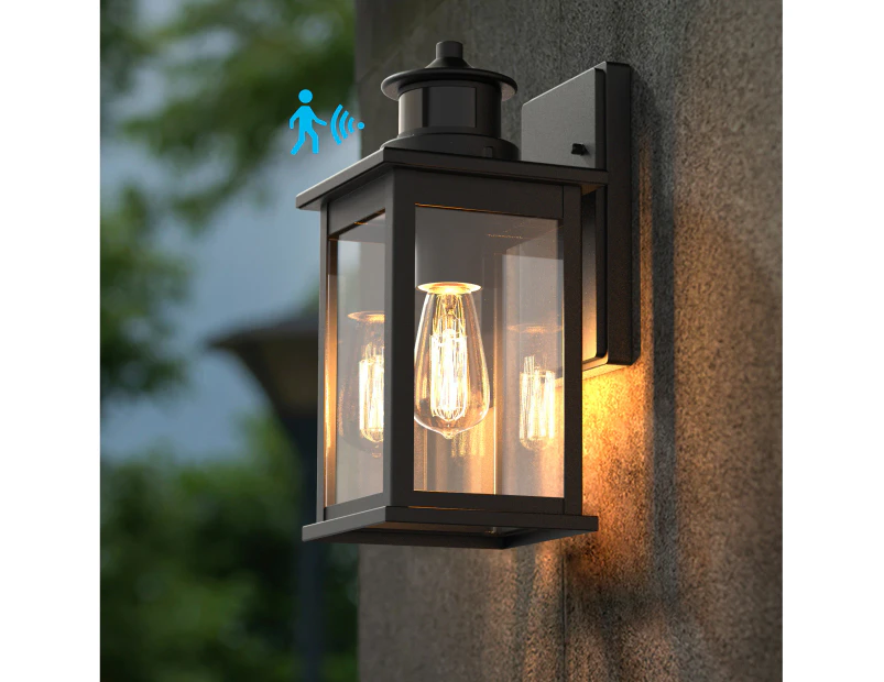 IKO Outdoor Sensor Lamp Exterior Wall Light IP44 E27 with 25W Vintage Bulb