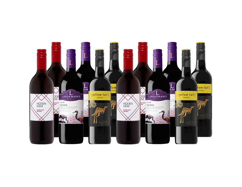Ultimate Steak Night Red Wine Trio Selection Case Bundle - 12 Bottles