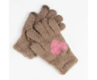 Winter Warm Gloves Adults Knitted Gloves Imitated Mink Wool Gloves Full Finger Gloves 2setmulti-color