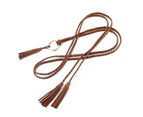 Hand-woven Ring Waist Chain, Ladies Belt, Female Knotted Waist Rope Decorationblack, Beige2pcs