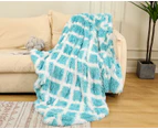 Tie-dye Blanket, Sofa Rainbow Blanket, Winter Double-layer Gift Plush Blanket, Crystal Blanket 130x160cm,Blue Plaid