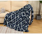 Tie-dye Blanket, Sofa Rainbow Blanket, Winter Double-layer Gift Plush Blanket, Crystal Blanket 160x200cm,Dark Blue Plaid