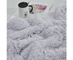 Super Soft Shaggy Longfur Faux Fur Blanket, Fuzzy Throw Blanket for Bed,  Washable Warm Furry Throw Blanket for Couch Sofa Chair Home Decor, 51"x63" Grey