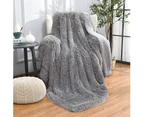 Super Soft Shaggy Longfur Faux Fur Blanket,60"x80"Dark Grey,Fuzzy Throw Blanket for Bed,Washable Warm Furry Throw Blanket for Couch Sofa Chair Home Decor