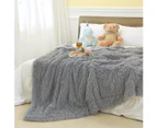 Super Soft Shaggy Longfur Faux Fur Blanket,60"x80"Dark Grey,Fuzzy Throw Blanket for Bed,Washable Warm Furry Throw Blanket for Couch Sofa Chair Home Decor