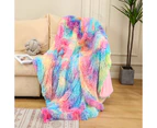 Tie-dye Blanket, Sofa Rainbow Blanket, Winter Double-layer Gift Plush Blanket, Crystal Blanket 130x160cm, Rainbow