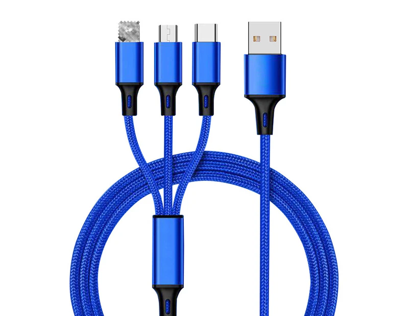 Blue-2pcs-Multi Charging Cable, 2Pack Multi Phone Charger Cable Braided Universal 3 in 1