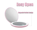 Led Compact Mirror, Rechargeable 1x/10x Magnification Compact Mirror, Dimmable Small Travel Makeup Mirror,Pocket Mirror ,Gifts for Girls,Pink