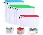 Reusable Mesh Bags, Eco Friendly Vegetable Bags, Fruit And Vegetable Storage (12 Pcs, Red,green,blue)