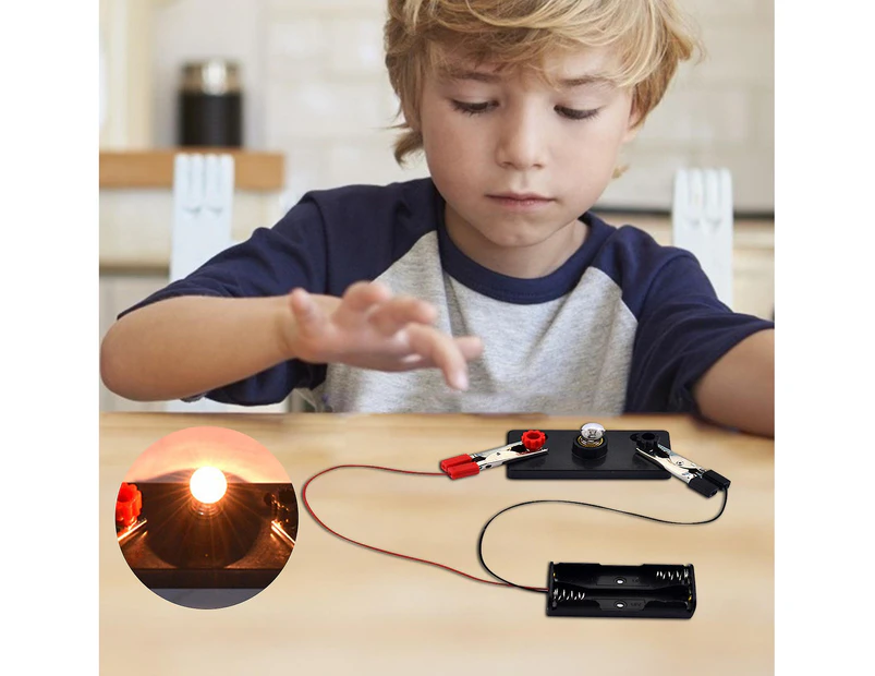 Electric Circuit Kit Kids Student School Science Light Bulbs Toy Educational Diy
