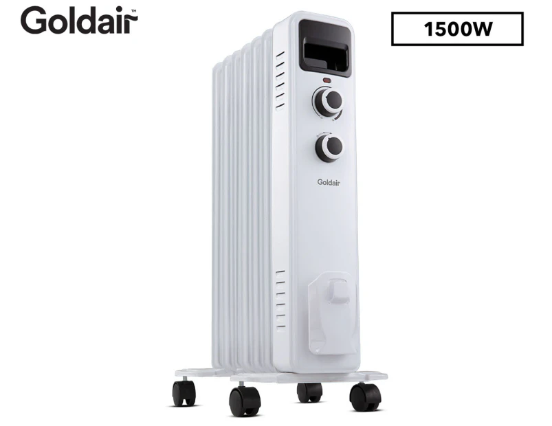Goldair 7 Fin 60cm Oil Column Heater 1500W White Home/Indoor Portable Heating
