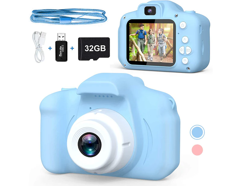 Balhvit Shockproof Selfie Kids Camera, Toddler Best Birthday Gifts Dual Camera for Kids Age 3-10-Blue