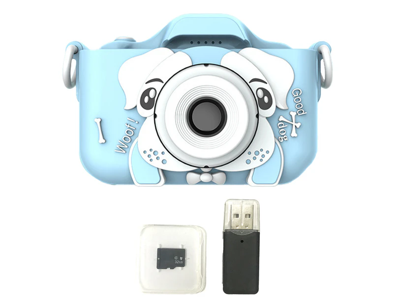 Cute cartoon children's digital camera fall proof-Blue dog