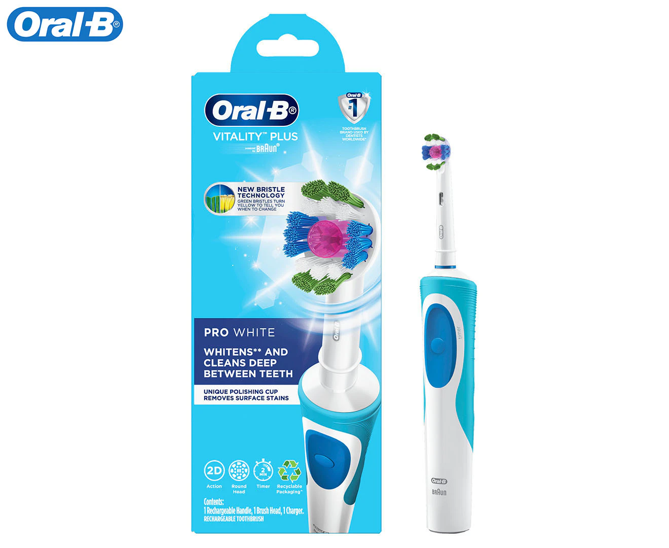 Oral-B Vitality Plus Pro Electric Toothbrush - White