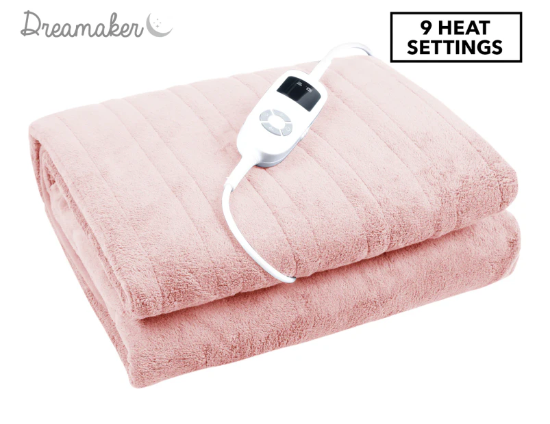Dreamaker 160x120cm Coral Fleece Electric Heated Throw Blanket - Blush