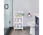 4 Tier Shower Caddy Organizer Shelf Standing,  Plastic Floor Storage Rack for Bathroom-white