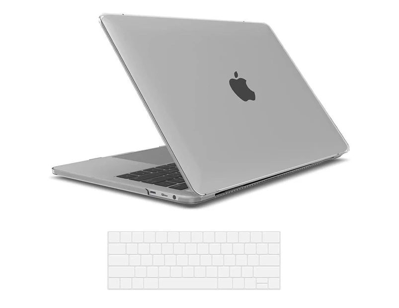 MacBook Pro 15 Inch Case 2019 2018 2017 2016 A1990 A1707, Hard Shell Case with Keyboard Cover & Type C Adapter for Mac Pro 15 Touch Bar Matte Clear