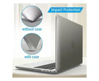 MacBook Pro 15 Inch Case 2019 2018 2017 2016 A1990 A1707, Hard Shell Case with Keyboard Cover & Type C Adapter for Mac Pro 15 Touch Bar Gray