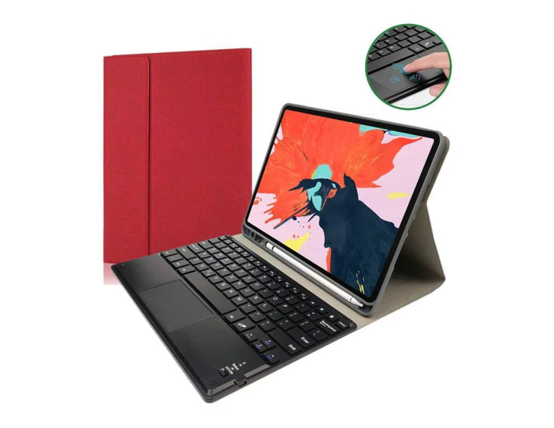 iPad Pro 12.9 inch 2022 2021 2020 2018 Keyboard case with Pencil Holder Detachable Touchpad Keyboard Cover for iPad Pro 12.9 6th 5th 4th 3th Gen Red