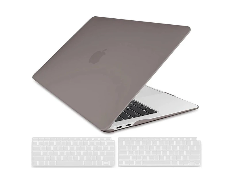 For MacBook Air 13 inch Case 2022, 2021-2018 A2337 M1 A2179 A1932 with Retina Display Touch ID, Plastic Hard Shell with Keyboard Cover Gray